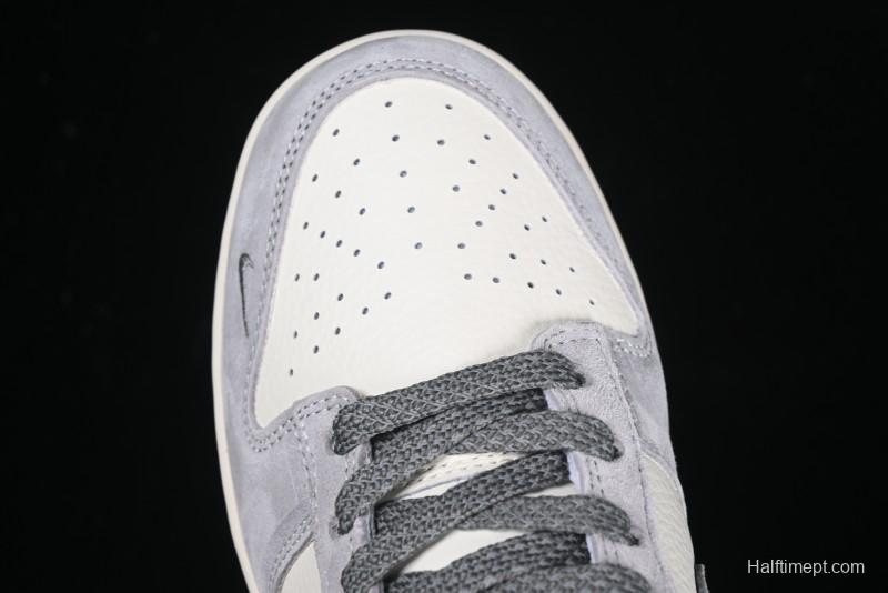 Nike SB Dunk Low The North Face Collaboration Double Swoosh Grey Pigskin Anniversary Edition Custom Low-Top Casual Skate Shoes - XX3168-009