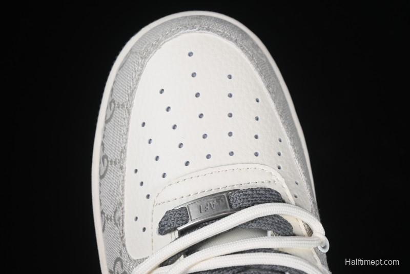 Nike Air Force 1 '07 Low Gucci Collaboration Smoke Gray Drawstring Casual Sneakers - SJ1198-105