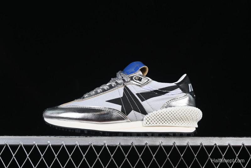 Golden Goose Marathon Silver Comfortable Low-Top Lifestyle Sneakers - X.E5