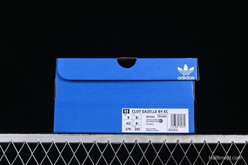 Adidas Clot x Originals Gazelle Indoor Retro Casual Slip-Resistant Wear-Resistant Low-Top Sneakers - IH3641