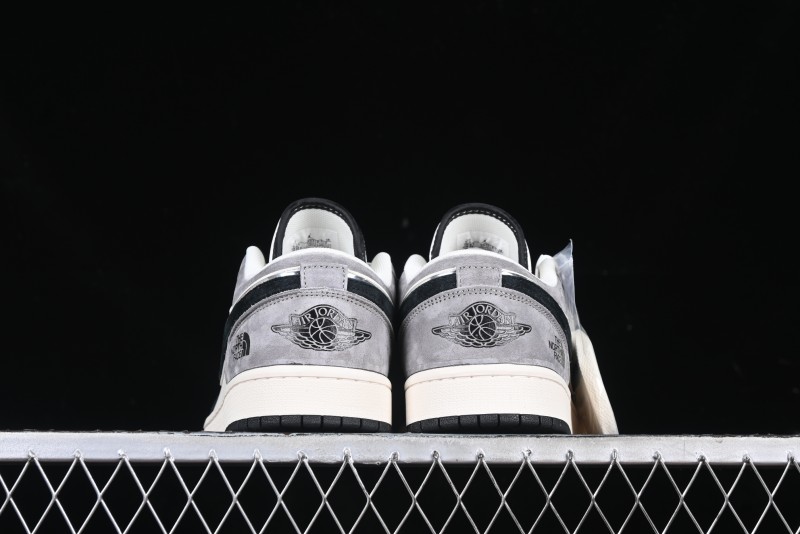 Nike Air Jordan 1 Low AJ1 The North Face Collaboration - Grey Black Toe Retro Basketball Shoes - XX3318-512