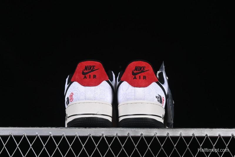 Nike Air Force 1 '07 Low North Face Edison Chen Collaboration White Silk Dual-Tone Casual Sneakers - DM6868-054
