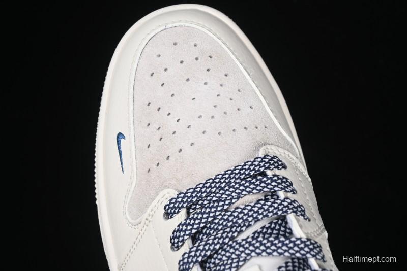 Nike Air Jordan 1 Low Stussy Collaboration - Light Grey Blue Hook Retro Basketball Shoes - SJ9950-046