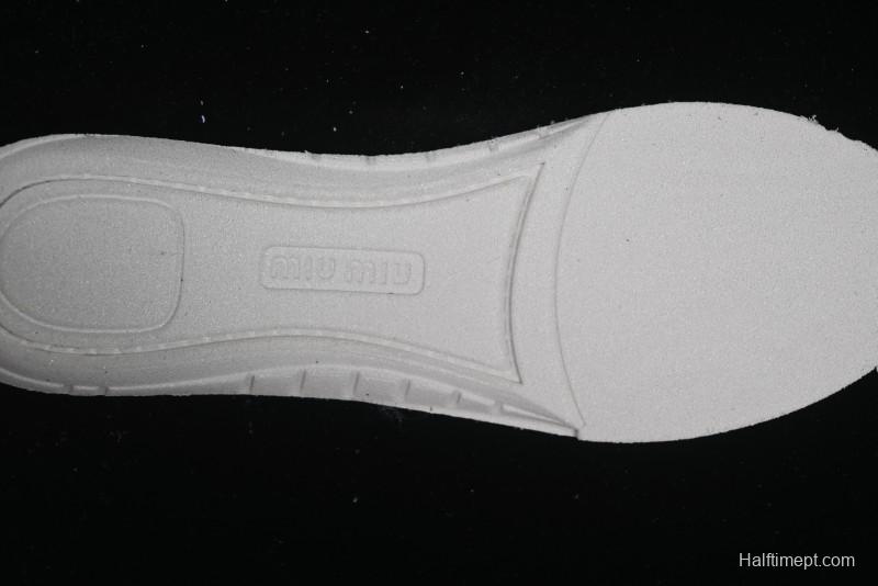 Miu Miu Suede Round Toe Lace-Up Low Top Women's Casual Shoes - 99D4