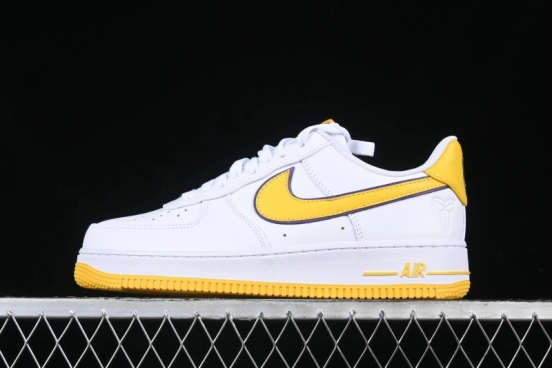 Nike Air Force 1 '07 Low Kobe Casual Sneakers with Full-Layer Leather and Full-Length Air Cushion - FZ1151-100