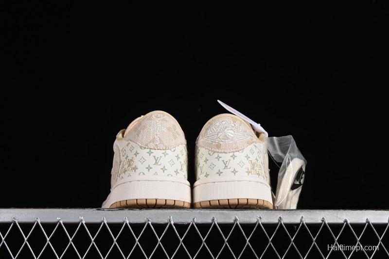 Nike Air Jordan 1 Low OG SP Travis Scott x Fragment Design Retro Sneakers with Reverse Swoosh - SJ2068-006