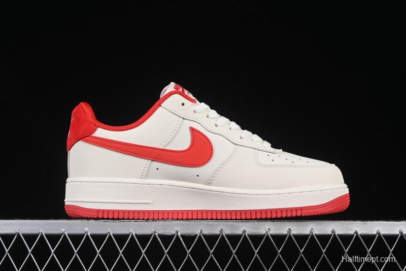Nike Air Force 1 '07 Low Stussy Collaboration Beige Deep Orange Low-Top Casual Sneakers - DF0188-031
