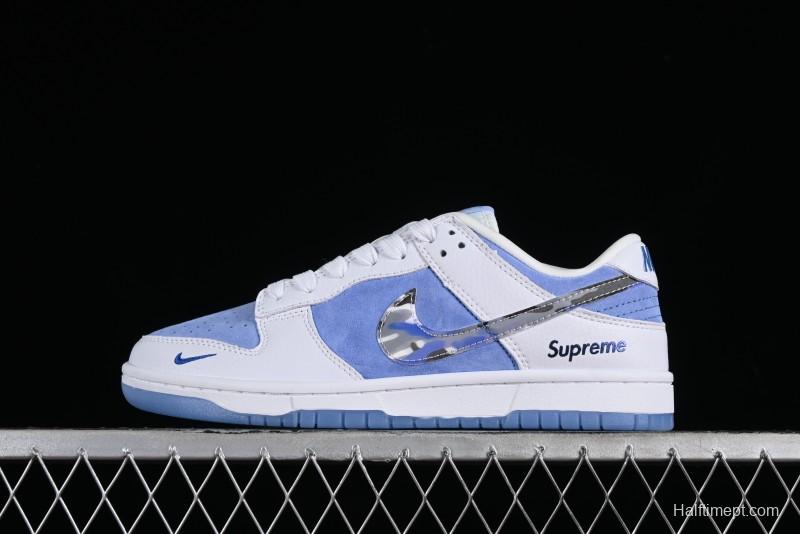 Supreme x Nike SB Dunk Low Royal Blue Anniversary High-End Custom Casual Skate Shoes - JH8039-936
