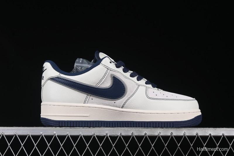 Nike Air Force 1 '07 Low Supreme Collaboration Navy Blue Line Low-Top Casual Sneakers - XZ6188-019