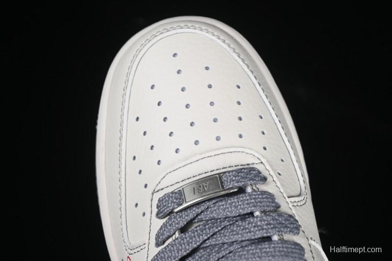 Nike Air Force 1 '07 Low Stussy Collaboration Dual-Tone Grey Swoosh Casual Sneakers - HH7518-037