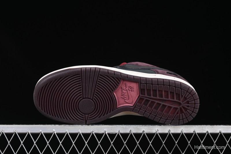 Nike SB Dunk Low "Dark Burgundy & Black" - Premium Suede Skate Shoes