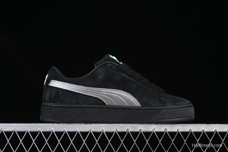 PUMA Suede XL Classic Men's Sneakers - Black with Metallic Silver Accents