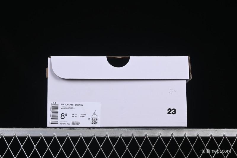 Nike Air Jordan 1 Low "Hydrogen Blue" Casual Sneakers with Retro Design - IB4003-407