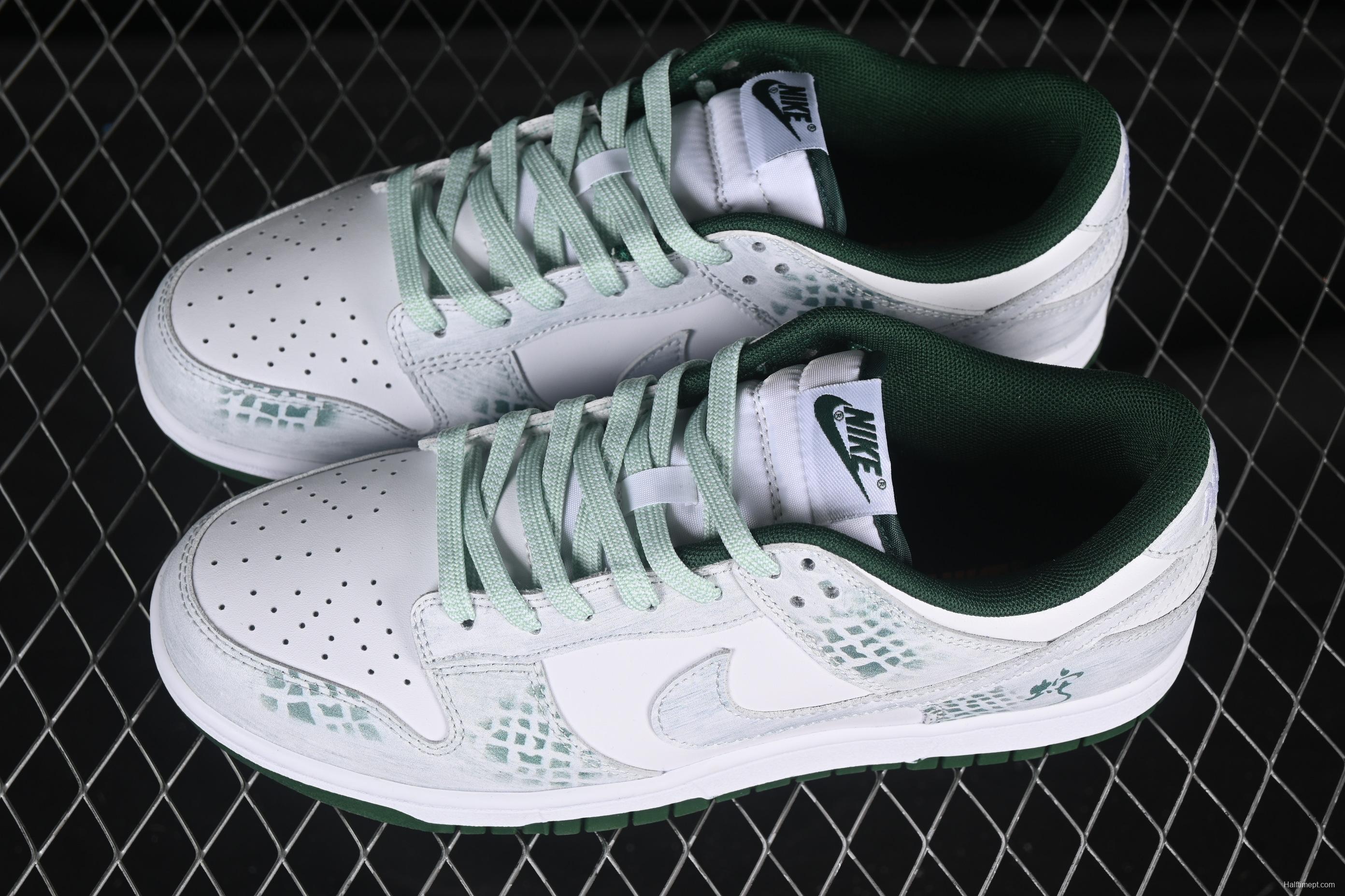 Nike SB Dunk Low Year of the Snake Limited Edition Green Snake Low-Top Casual Skate Shoes - DD1391-101