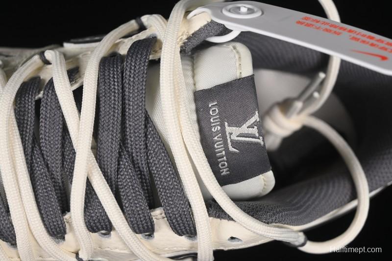 Nike Air Force 1 '07 Low LV Collaboration Grey Swoosh Drawstring Casual Sneakers - DM6868-067