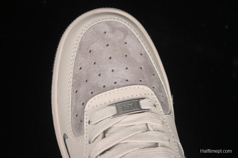 Nike Air Force 1 '07 Low Stussy Collaboration Pig Grey Swoosh Grey Sole Casual Sneakers - XX3168-126