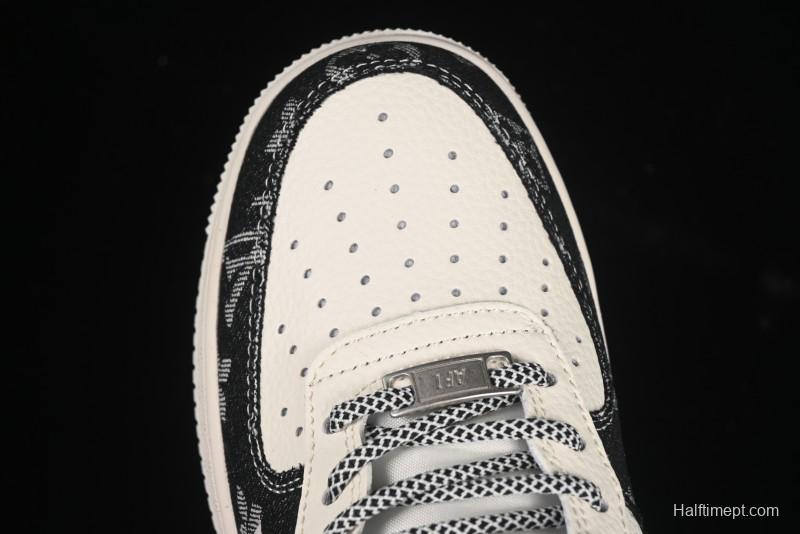 Nike Air Force 1 '07 Low LV Collaboration Double Print Denim Casual Sneakers - YX5066-317