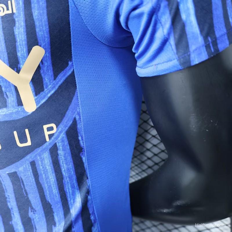 Player Version 25/26 Al Hilal Home Blue with Vertical Stripes Jersey