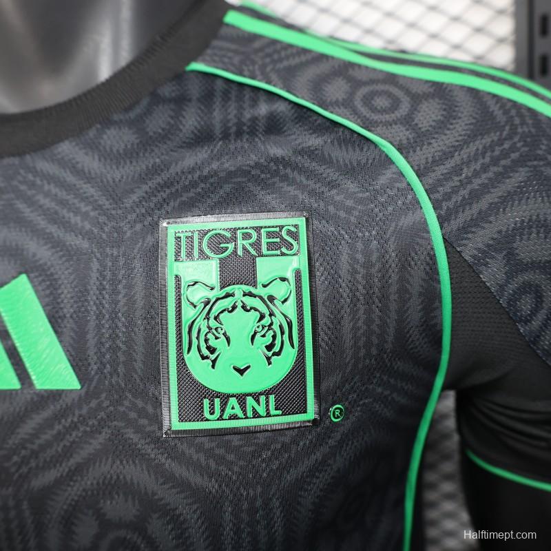 Player Version 2024-25 Tigres UANL Third Jersey - Black with Green Accents - CEMEX Sponsorship