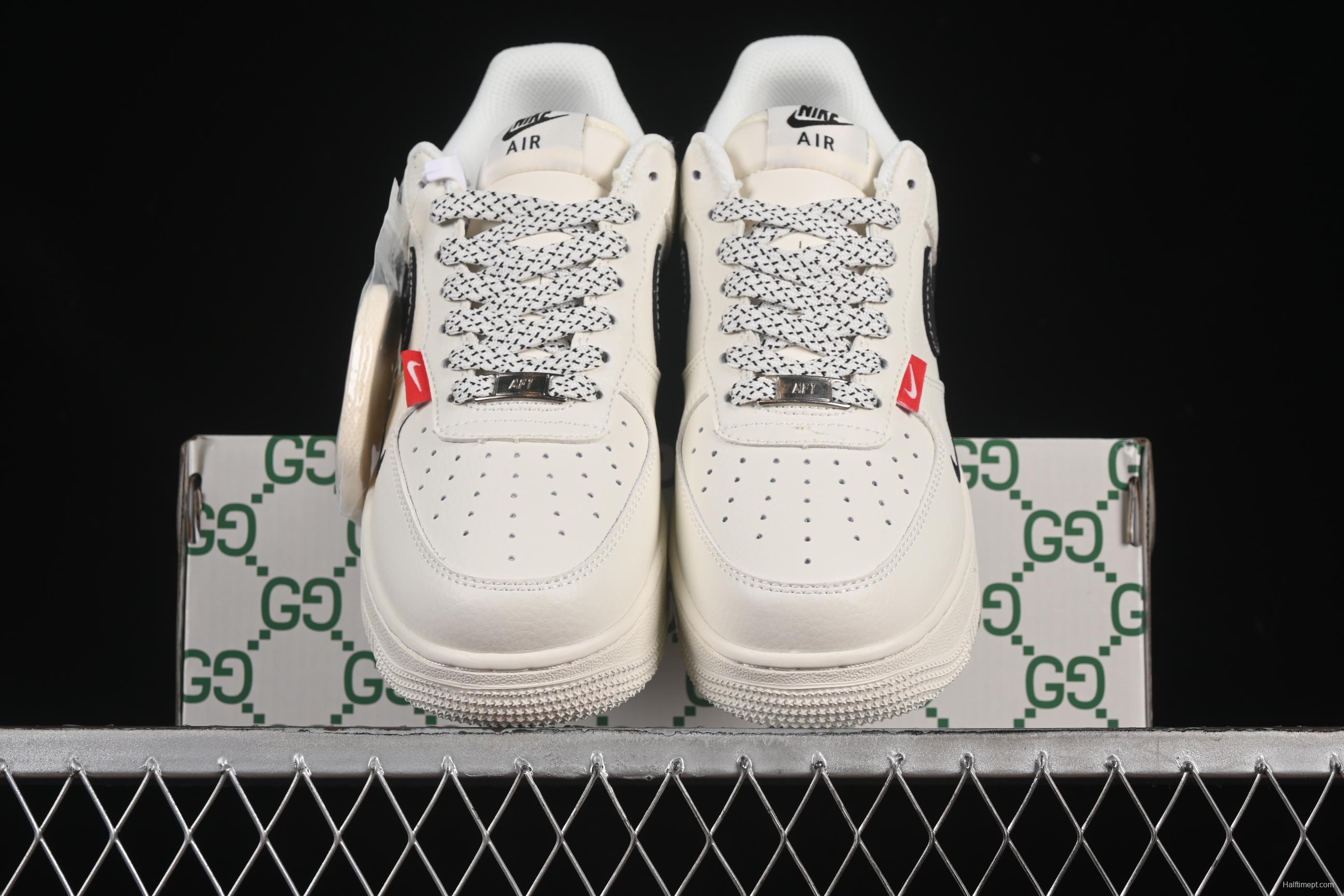 Nike Air Force 1'07 Low Gucci Collaboration Dual-Tone Mini Swoosh Casual Sneakers - CS5288-009