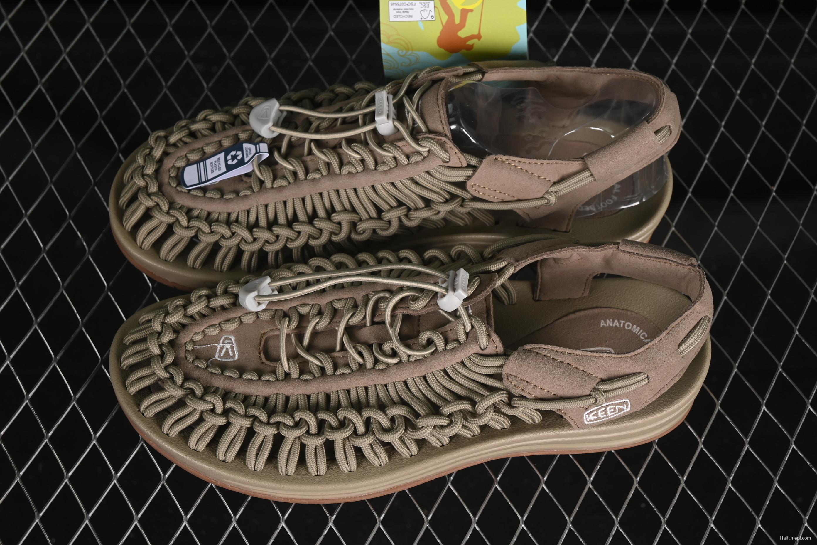 Keen Uneek Flat-M Woven Elastic Strap Outdoor Water Sports Sandals - 1025169 CORNSTALK