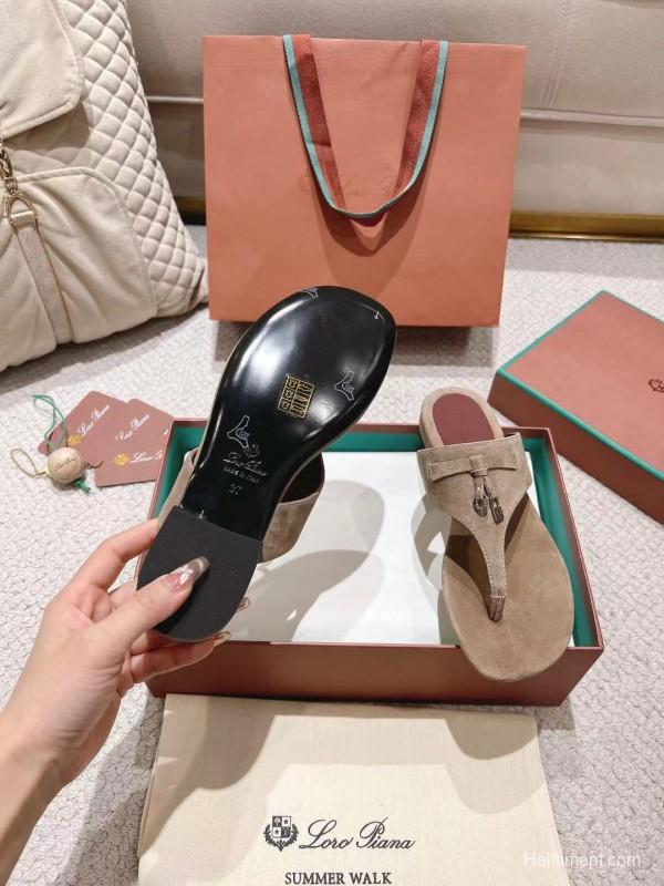 2025 Slippers Le Parmentier Brown Suede Slippers LY00250