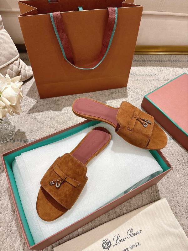 2025 LP Brown Suede Slippers