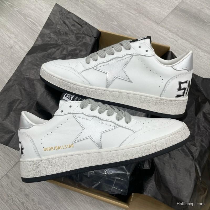 2024 Unisex GGDB White Silver Leather Sneakers MJ00260