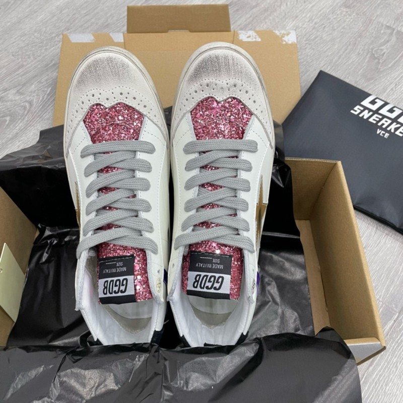 2024 Unisex GGDB White Purple Gold Leather High Top Sneakers MJ00300