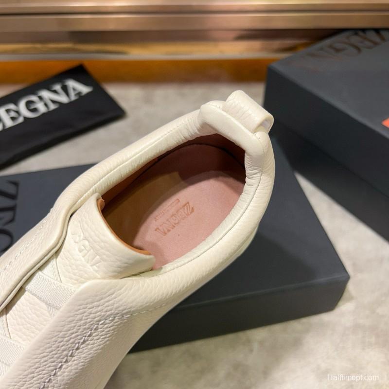 2024 Men ZEGNA White Leather Sneakers MJ00280