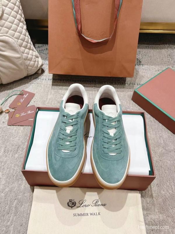 2025 Unisex Le Parmentier Green Suede Leather Sneakers Top Version LY00320(F)/LY00330(M)