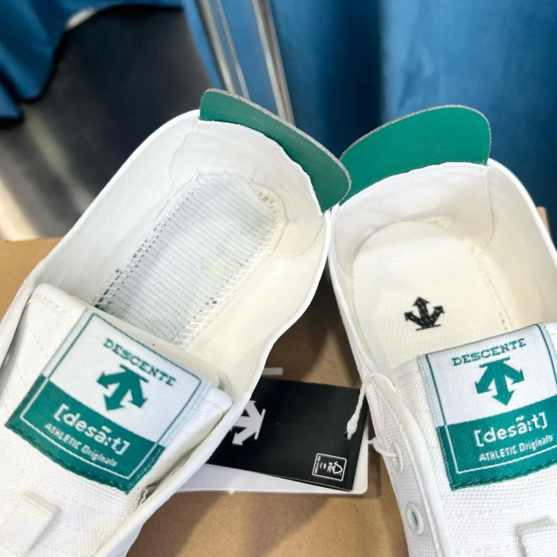 2024 Unisex DESCENTE white green canvas sneakers MJ00280
