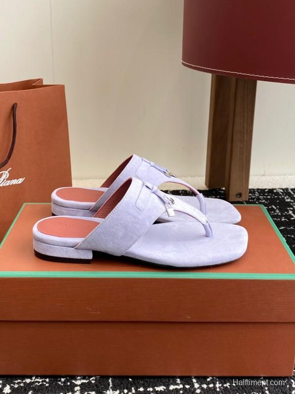 2025 Women Le Parmentier Lavender Suede Slippers KFY00280