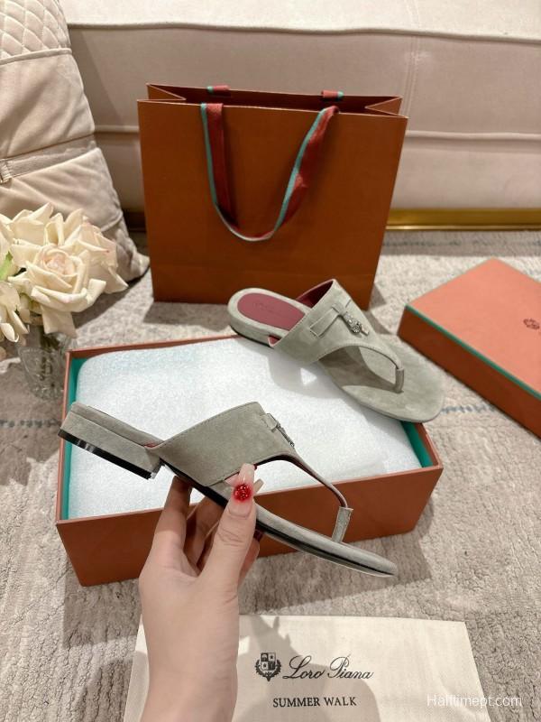 2025 Slippers LP Beige Suede Slippers LY00350