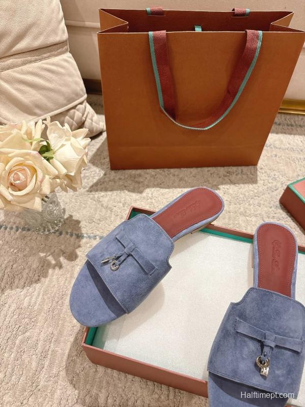 2025 Slippers LP Blue Suede Slippers LY00270