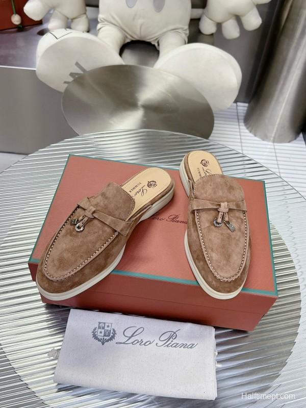 2024 Slippers LP beige suede Half Drag MJ00270