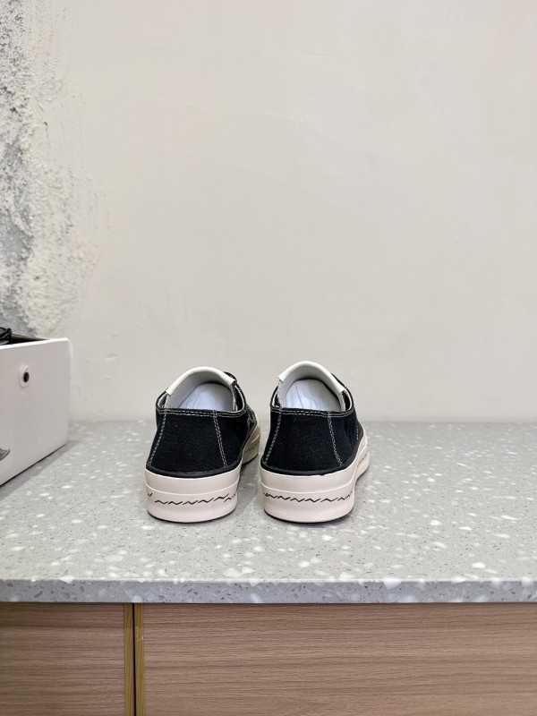 2025 Unisex VISVIM Black Canvas Sneakers KFY00260