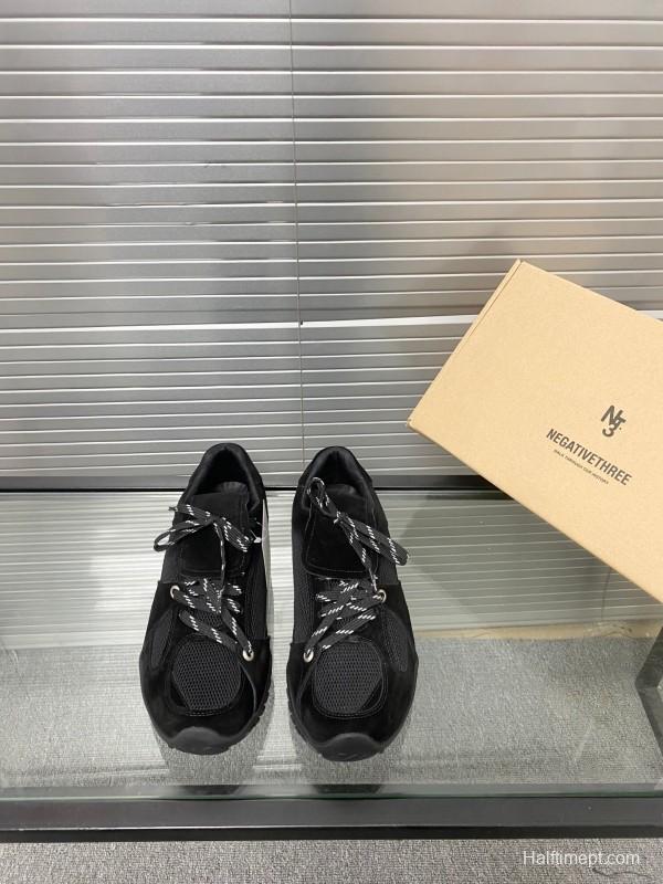 2025 Unisex Puma Black Mesh Leather Sneakers KFY00280