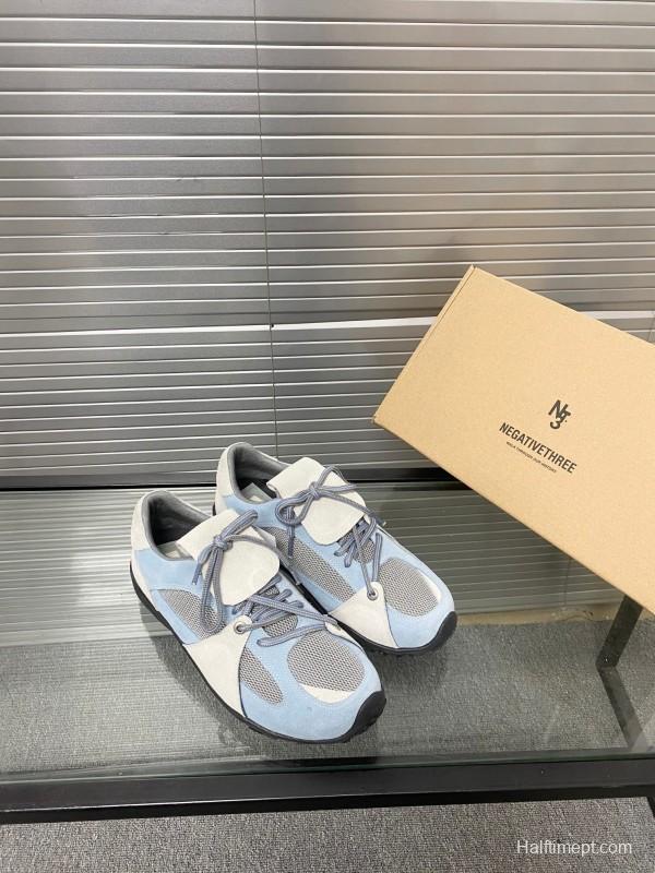 2025 Women Puma Light Blue White Oxford Leather Breathable Sneakers KFY00280