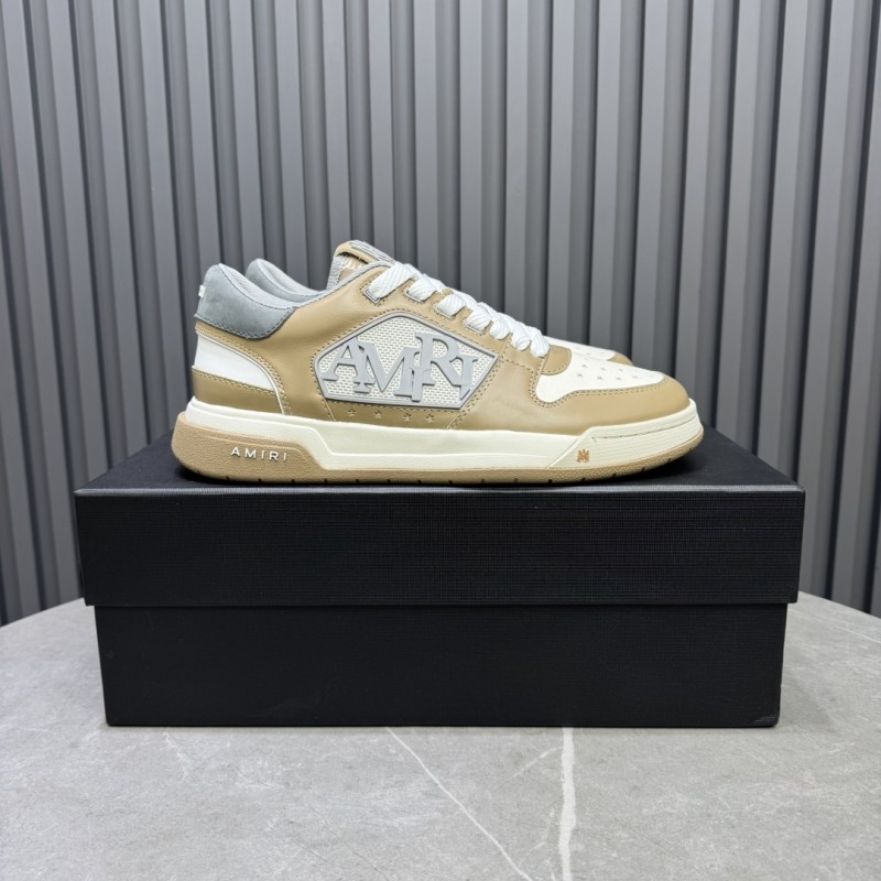 2025 Unisex Amiri Beige White Leather Sneakers MJ00360