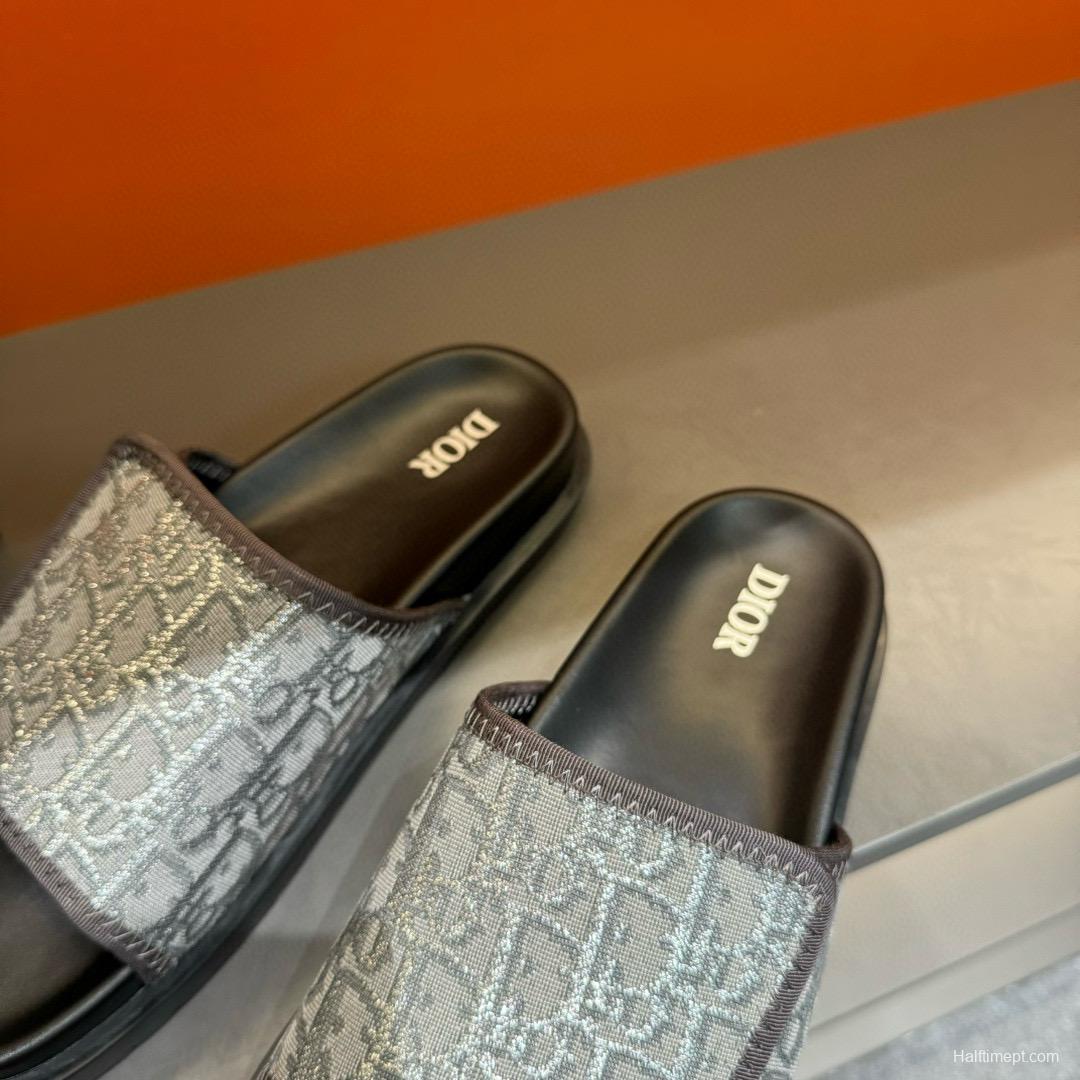 2024 Slippers Dior gray fabric Slippers MJ00180