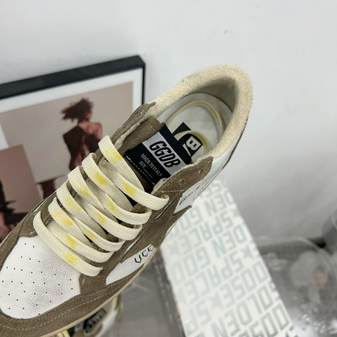 2024 Unisex GGDB White Olive Suede Leather Sneakers MJ00260