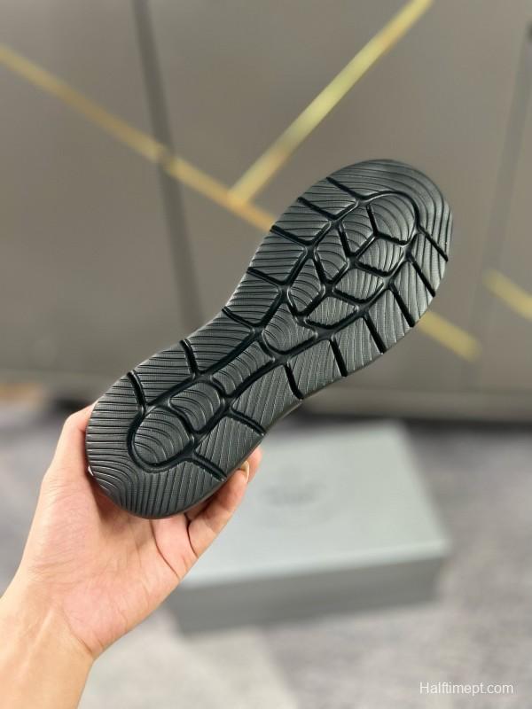 2024 Men Prada Black Knit Sneaker MJ00230