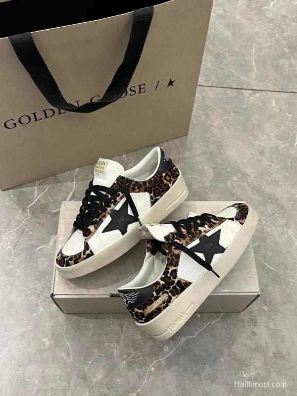 2024 Women GGDB White Leopard Leather Sneakers MJ00260