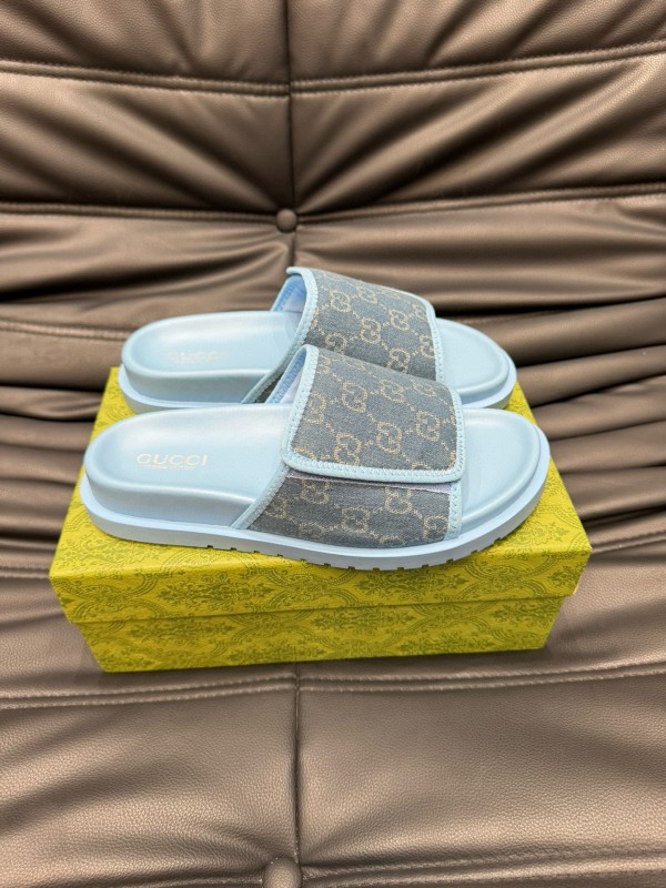 2024 Gucci blue fabric slippers MJ00200