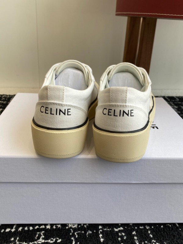 2025 Women Celine White Canvas Sneakers CR-03