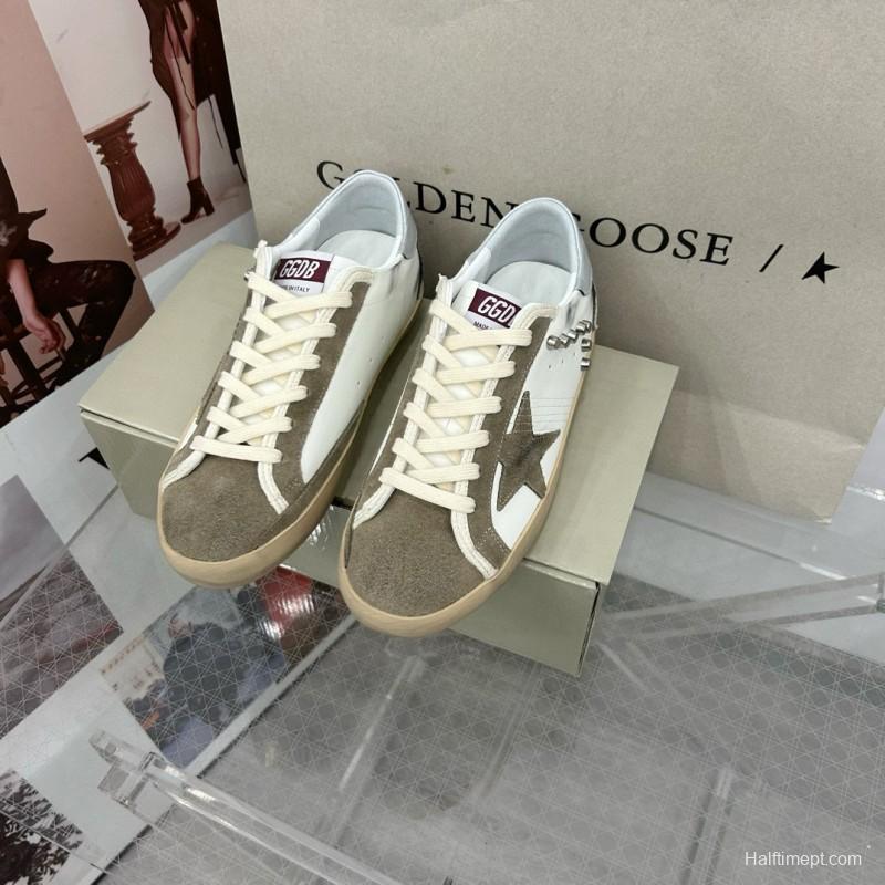 2025 Women GGDB White Beige Suede Leather Sneakers MJ00260