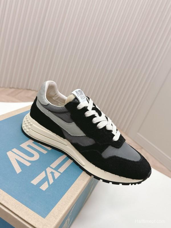 2024 Unisex Autry Black Grey White Leather Mesh Sneakers MJ00330