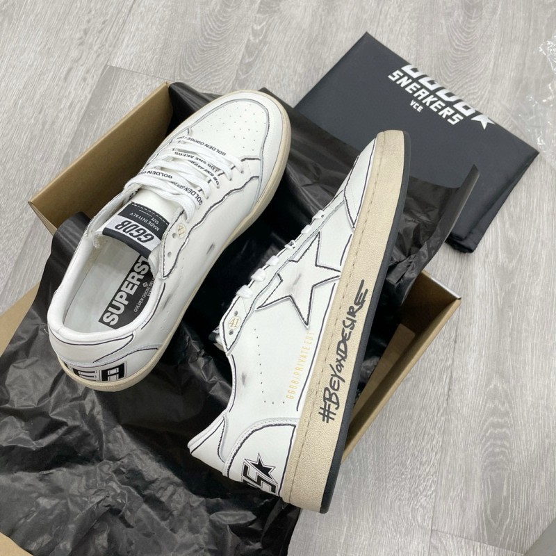2024 Unisex GGDB White Black Leather Sneakers