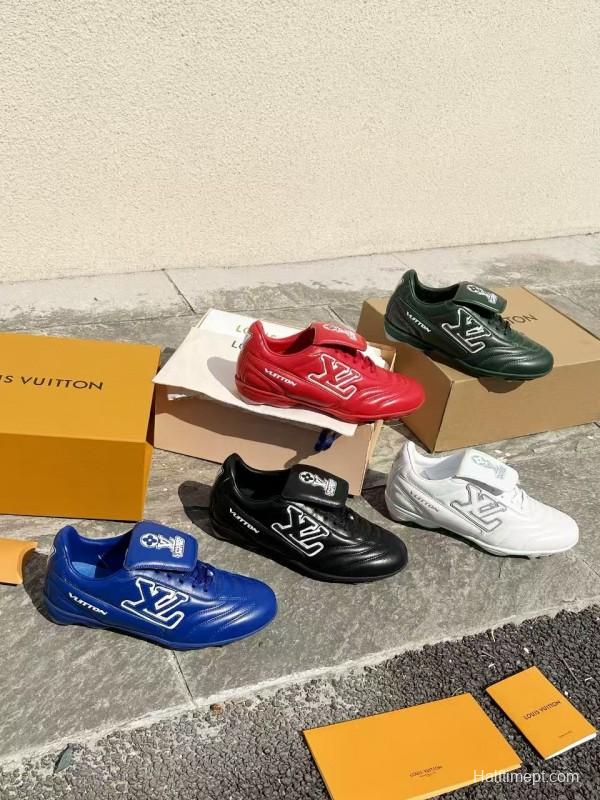 2025 Unisex Louis Vuitton Green Leather Sneakers MJ00380